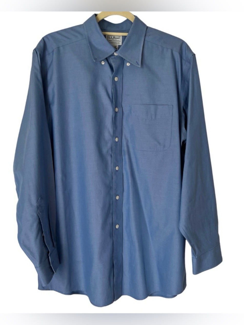 L.L. Bean Men's Button-Down Dress Shirt - Light Blue Sz 17.5/37 NEW - Picture 2 of 7
